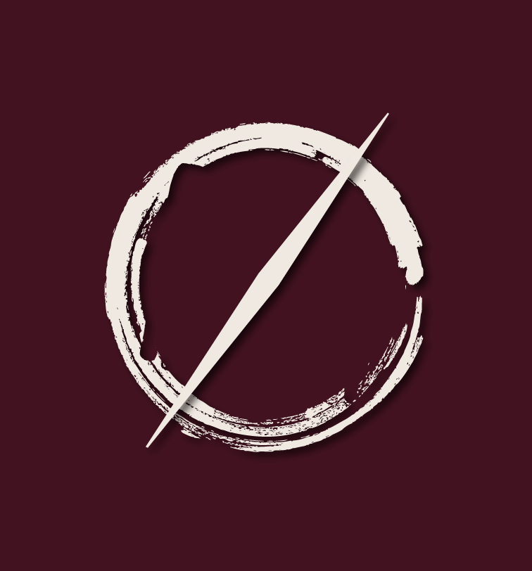 On Second Thought logo with burgundy background