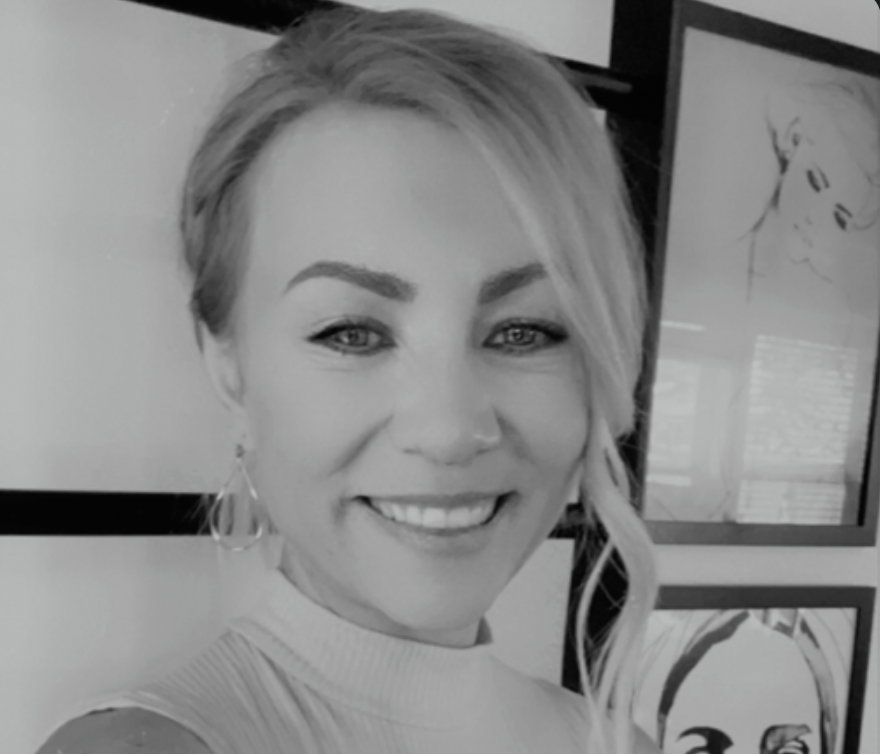 On Second Thought's Founder, kim, black and white
